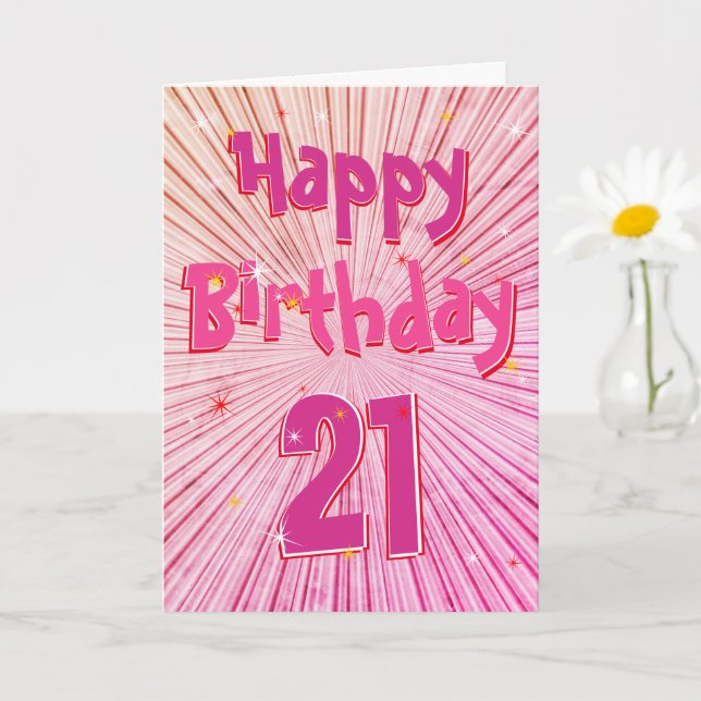 Age 21 Fun 3D Rose Candy 21e Anniversaire Carte (Petite plante)