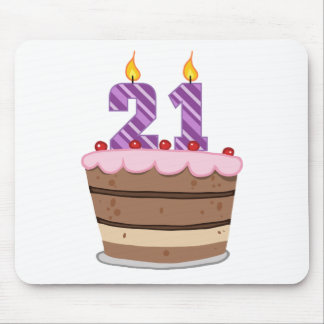 Age 21 on Birthday Cake Mouse Pad