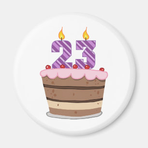 Age 23 on Birthday Cake Magnet