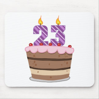 Age 23 on Birthday Cake Mouse Pad
