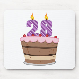 Age 28 on Birthday Cake Mouse Pad