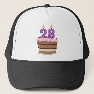 Age 28 on Birthday Cake Trucker Hat