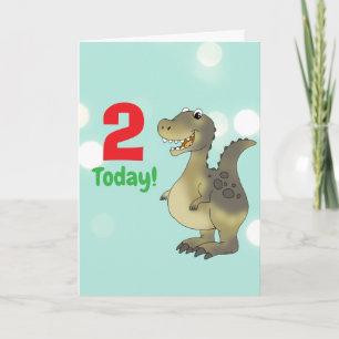 Age 2 Dinosaur Birthday - 2nd Birthday Dino Card