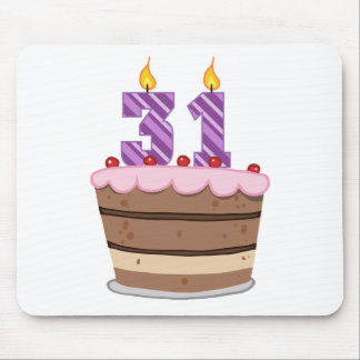 Age 31 on Birthday Cake Mouse Pad