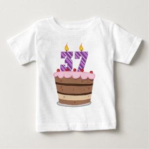Age 37 on Birthday Cake Baby T-Shirt