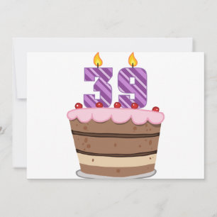 Age 39 on Birthday Cake Card