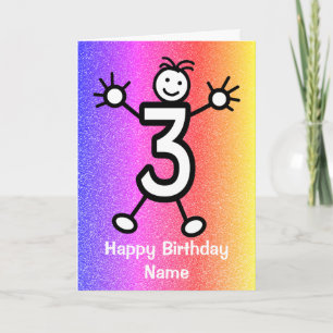 Âge 3 ans Bonne carte d'anniversaire