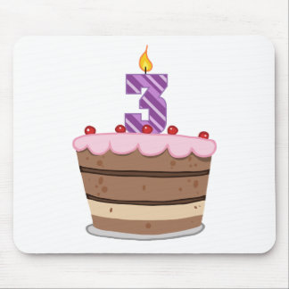 Age 3 on Birthday Cake Mouse Pad