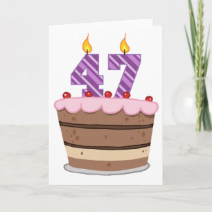 Age 47 on Birthday Cake Card