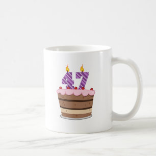 Age 47 on Birthday Cake Coffee Mug