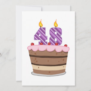 Age 48 on Birthday Cake Card