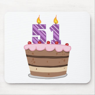 Age 51 on Birthday Cake Mouse Pad