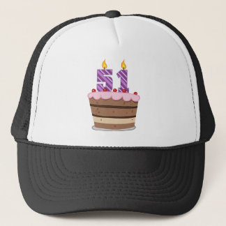 Age 51 on Birthday Cake Trucker Hat