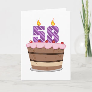 Age 58 on Birthday Cake Card