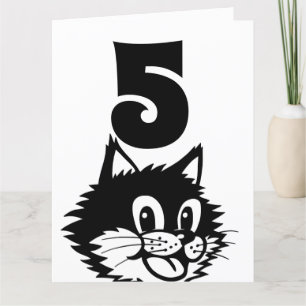 AGE 5 BIRTHDAY CAT CARD