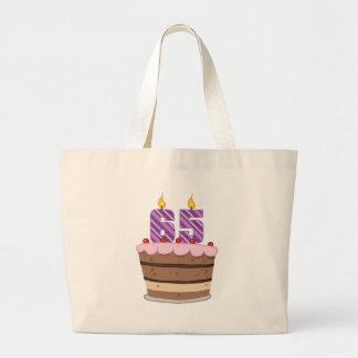 Age 65 on Birthday Cake Large Tote Bag