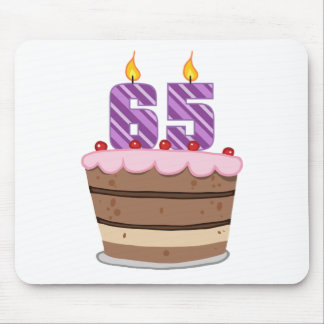 Age 65 on Birthday Cake Mouse Pad