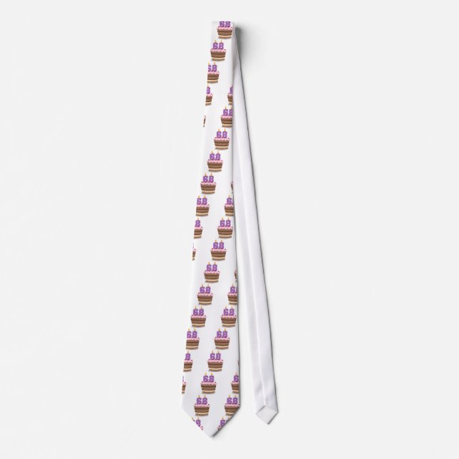 Age 68 on Birthday Cake Tie (Front)