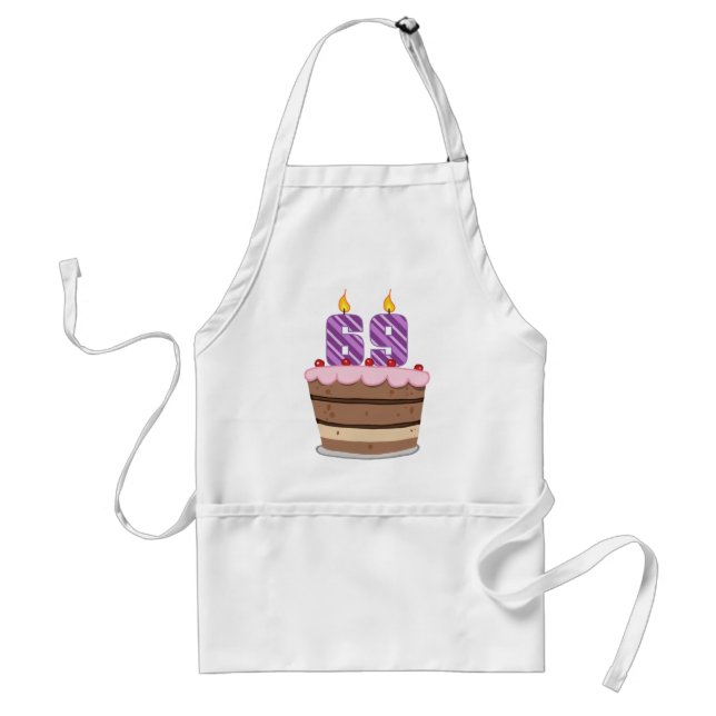 Age 69 on Birthday Cake Standard Apron (Front)