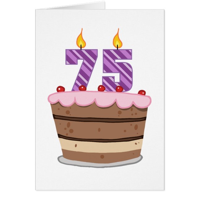 Age 75 on  Birthday Cake (Front)