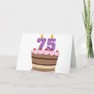 Age 75 on  Birthday Cake Card