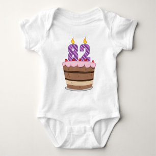 Age 82 on Birthday Cake Baby Bodysuit