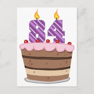 Age 84 on Birthday Cake Postcard