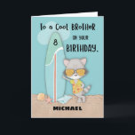 Age 8 Brother Birthday Beach Funny Cool Raccoon  Card<br><div class="desc">Get ready with this card today so you would be able to give this in time for your brother’s 8th birthday celebration. Before anything else you should not forget to customize the name on the cover to his name. Order now!</div>