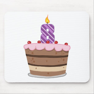 Age 8 on Birthday Cake Mouse Pad