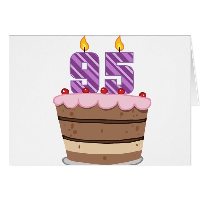 Age 95 on Birthday Cake (Front Horizontal)