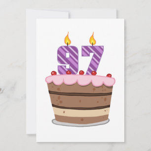 Age 97 on Birthday Cake Card