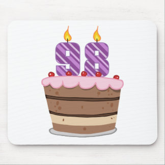 Age 98 on Birthday Cake Mouse Pad