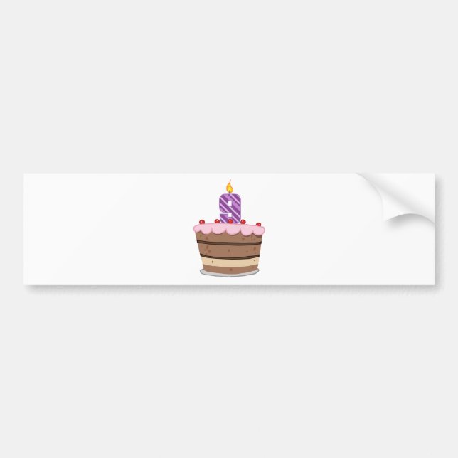 Age 9 on Birthday Cake Bumper Sticker (Front)