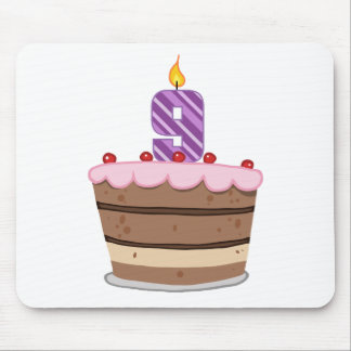 Age 9 on Birthday Cake Mouse Pad