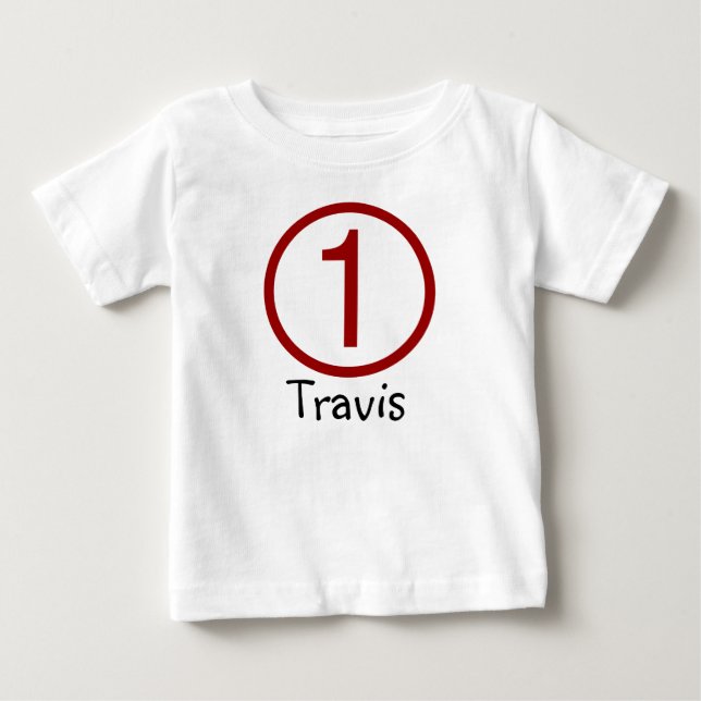 Age and Name  Customizable 1st Birthday Tshirt (Front)
