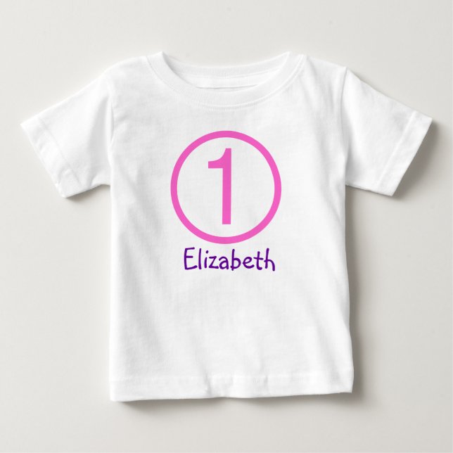 Age and Name  Customizable 1st Birthday Tshirt (Front)