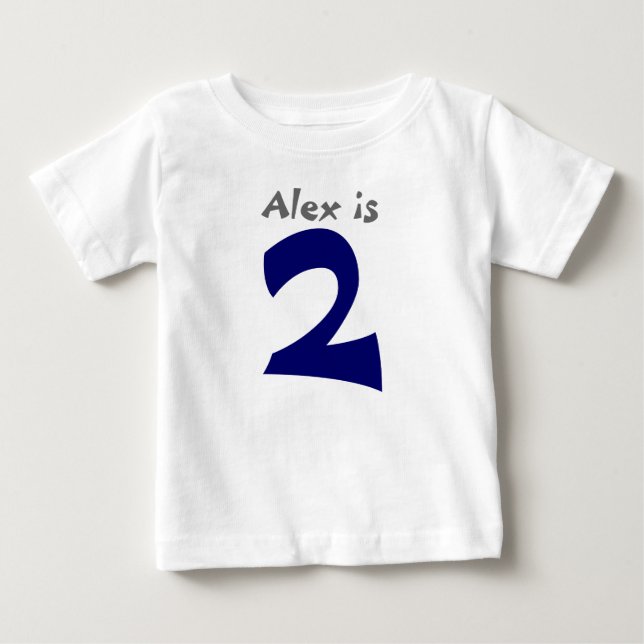 Age and Name  Customizable 1st Birthday Tshirt (Front)