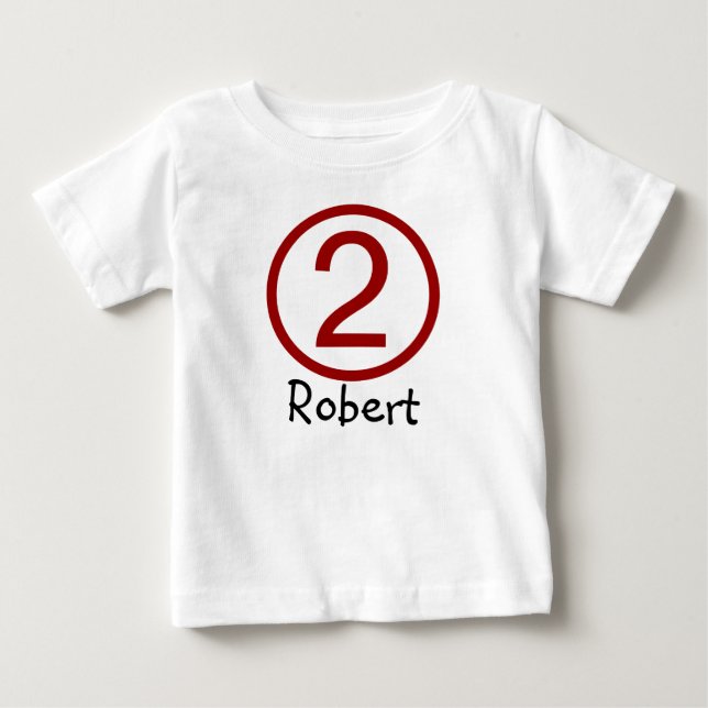 Age and Name  Customizable 2nd Birthday Tshirt (Front)