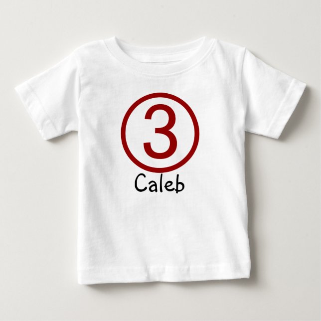 Age and Name  Customizable 3rd Birthday Tshirt (Front)