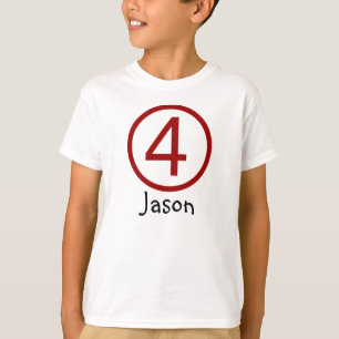 Age and Name Customizable 4th Birthday Tshirt