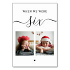 Age and photo. Black and white script wedding