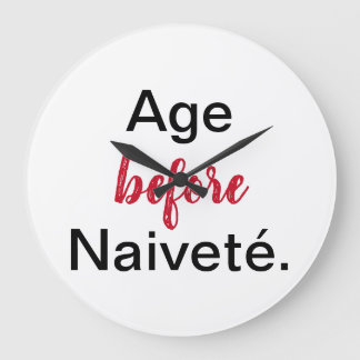 Âge Avant Naïveté Acrylique Horloge Mur