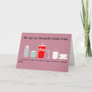 Age by Favourite Drink Funny Female Birthday Card