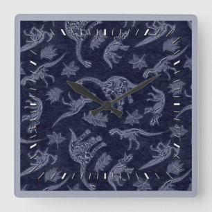 Âge Des Dinosaures Squelette Motif Horloge Mur