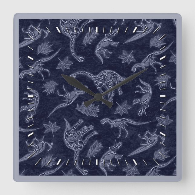 Âge Des Dinosaures Squelette Motif Horloge Mur (Recto)