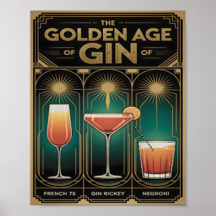 Âge d'or du bar Art Déco cocktails au gin