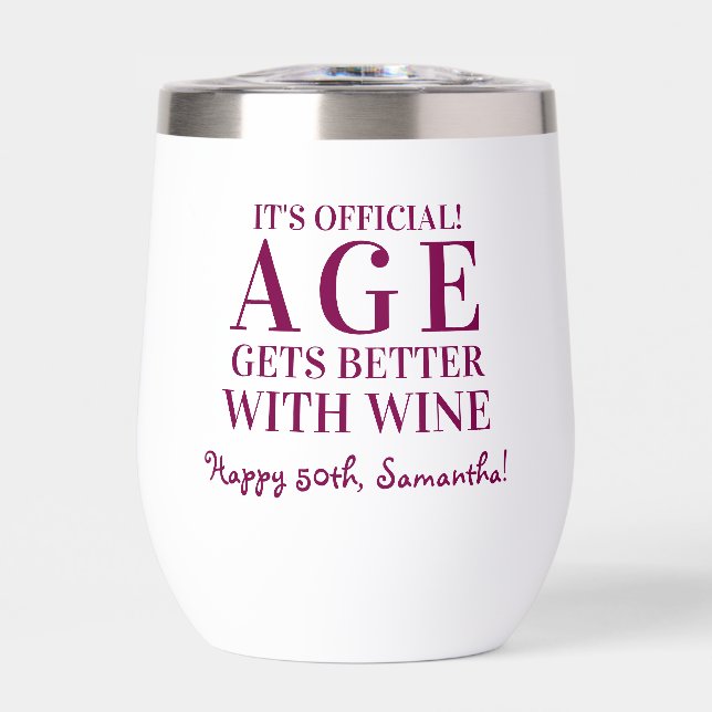 Age Gets Better With Wine Personalized Birthday (Front)
