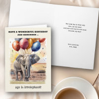 Age is Irrelephant Elephant Funny Birthday