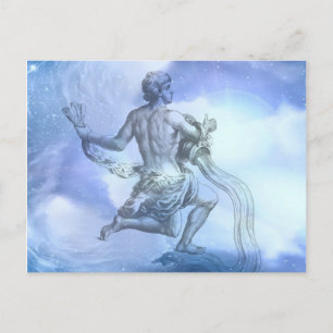 Age of Aquarius Zodiac Postcard