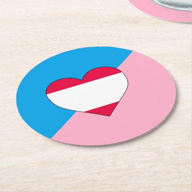 Age Play Pride Flag Round Paper Coaster (Angled)